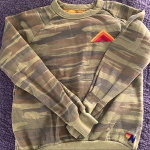 Aviator nation camo crew neck sweatshirt xs